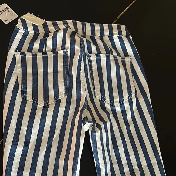 We the free Striped Flare Pants in Blue and White - Picture 6 of 8